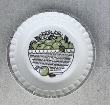 VINTAGE Royal China By Jeannette 11” Green Apple Dish Pie Plate Recipe picture