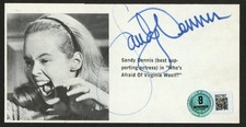 Sandy Dennis signed auto 2.5x5.5 book photo Who's Afraid of Virginia Woolf BAS picture