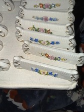 Vtg Von Schierholz Porcelain Knife Rests Set Of 12 4” Each picture