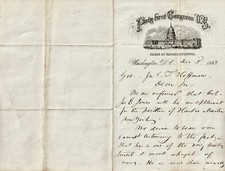Samuel S. Cox  & Daniel W. Voorhees 1869 ALS Letter to NY Gov. John Hoffman picture