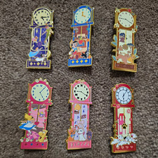 Disney Pin Grandfather Clock Blind Box Full Set Complete Set of 6 Box Lunch  picture