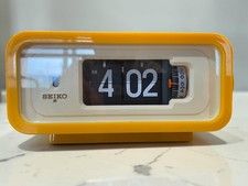 Vintage SEIKO DP-666T Yellow Flip Clock Retro Alarm Desk Clock Japan Working picture