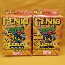 Y2K Marvel Genio Cards x2 Megadeck (boxes Only With Posters) & 179 Cards 2003 picture
