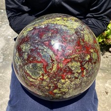 32.03LB Large Natural dragon blood stone quartz sphere crystal ball reiki healin picture