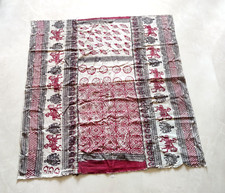 Antique Multi Color Hand Block Print Bed Sheet Cloth Bed Fashion Retro Old CL215 picture