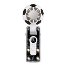Mini Football Hand Fan USB Charge LED Digital Display Transparent Pocket CoolFan picture