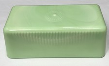 VTG 30s McKee Skokie Green Jadeite 1-1/4 lb Butter Dish Raised Pinwheel Top Only picture