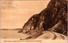 1908 Mink Tunnel Lake Superior CPR Railway Postcard Canada Vintage Posted picture