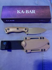 Ka-Bar BK19 Becker Nessnuk Tan 1095 Fixed Blade Knife with Sheath New In Box. picture