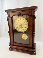 Bulova Abbeyville Mantel Clock Model B1909 Solid Wood Walnut Finish Untested picture