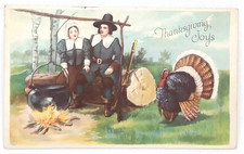 Antique 1914 S Bergman Thanksgiving Postcard Posted Spanaway Washington picture