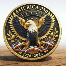 America 250th Anniversary Commemorative Challenge Coin Gift, 3D, 1776-2026 picture