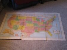 VINTAGE HUGE MAP OF THE UNITED STATES Rand McNally 1956 34