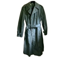 Vintage 1960s U.S. Army Rain Trench Coat Jacket Men's 38R Vietnam War Era Belted picture