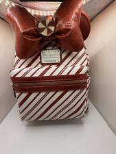 Disney Parks Loungefly Candy Cane Peppermint Christmas Mini Backpack Gift picture