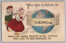Genoa Illinois IL Dutch Children Fenced In World Postcard 1915 picture
