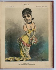 Adelina Patti 1881 Puck Chromolithograph Opera Singer Bouquet Portrait picture