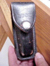 Vtg Black Leather Belt Worn Buck 500 Folding Pocket Knife Sheath ONLY picture