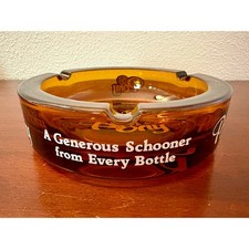 Vintage Amber Glass Pony Ashtray picture