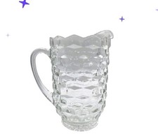 FOSTORIA CUBIST WHITEHALL COLONY GLASS Pitcher 8.5