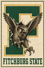 Fitchburg State Poster Eagle Breakthrough 12x8in Metal Sign College University picture