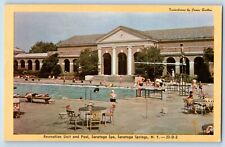 Saratoga Springs New York NY Postcard Recreation Unit Pool Saratoga Spa c1947 picture