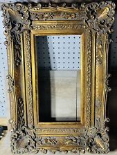 Antique Vintage Wooden Gold Glit Baroque Ornate Art Frame 17 5/8” X 25 3/4” picture