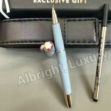 MONTBLANC Meisterstück Light Blue Silver Trim Rollerball Pen w/ Box & Pouch picture