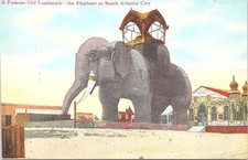 Lithograph South Atlantic City NJ The Elephant Landmark early 1900s picture