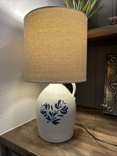 Vintage Pfaltzgraff Yorktowne Stoneware Tulip Floral Jug Lamp Made USA York PA picture