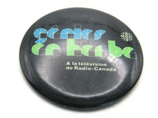 Vintage Génies en Herbe Pinback Button Radio-Canada CBC TV Quiz Show Promo Pin picture