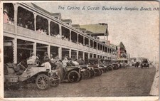 1907-10's THE CASINO and OCEAN BOULEVARD OLD CARS HAMPTON BEACH NH POSTCARD picture