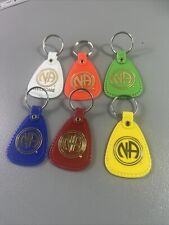 lot of 6 vintage NA Narcotics Anonymous Clean & Serene keychains picture