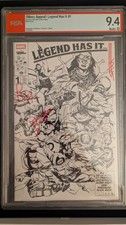 Mass Appeal x Marvel Presents Legend Has It #1 B&W Variant Cover SIGNED PSA 9.4 picture