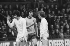 Leeds midfielder Billy Bremner having words with a Norwich player - Old Photo picture
