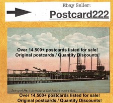 ME Searsport 1908-29 antique postcard SIX MASTER AT COAL POCKETS Macks point picture