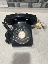 Vintage 1970s ITT  500 Series BLACK Rotary Dial Desk Table Top Telephone picture
