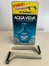 Vintage Aqua Velva Ice Blue After Shave Box & Razors 4 Oz Box 1982 1983 picture