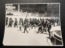 Vintage 1931 Rome Italy Photo Fascist Era Military Band Parade Bicycle Snapshot picture