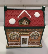 (Used) vintage wind-up musical Christmas house box. picture