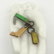 Vintage Gumball Mini Pocket Knife Keychain Set |T oy Novelty Knives | 1950–1960s picture
