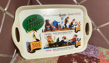 Rare Vintage Advertising Tray S.O.S. PADS Camping Fishing Theme 50's - 60's picture