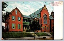 Postcard Columbia PA Pennsylvania St Peters Roman Catholic Church and Rectory picture