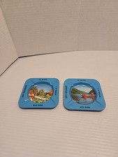Lou’s Restaurant Ashtray Whitehall NY New York X2 Pair Vintage Tin Rare Outdoor picture