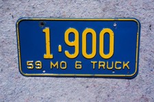1959 Missouri Truck License Plate picture