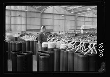 Photo:Kfar Ata Palestine 1939 Ata Textile Co yarn factory worker woman picture
