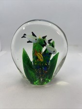 Vtg Art Glass Aquarium Paperweight 4”Tropical Fish Murano Style picture