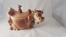 Vintage Brush USA McCoy Elsie the Cow & Winking Cat Cookie Jar Brown DAMAGE READ picture