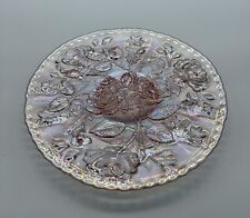 Imperial Carnival Glass Pink Iridescent Open Rose Pattern Cake Plate 11