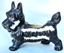 Vitg MCM Ceramic Black & White Scottie Dog Mini-Planter, vase or Trinket Holder picture